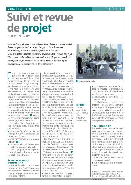 Suivi et revue de projet