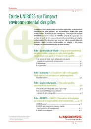 Etude UNIROSS sur l'impact environnemental des piles