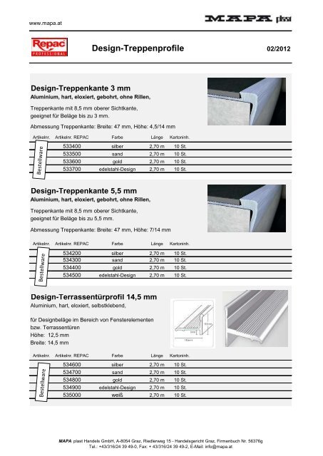 Design-Treppenprofile - MAPA plast