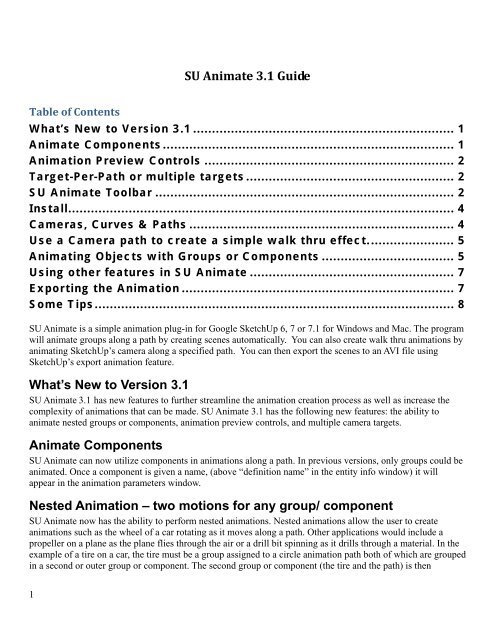 SU Animate Guide - Oh Yeah CAD SU Animate Guide - Oh Yeah CAD