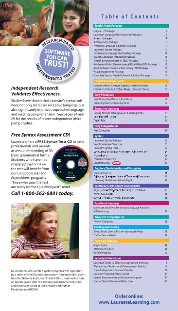 Laureate Special Needs Software Catalog - Laureate Learning ...