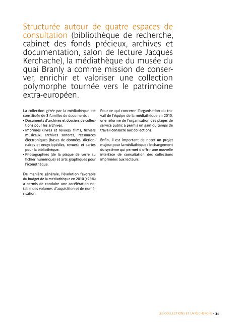 rapport d'activité 2010 (pdf - 12.7 M) - musée du quai Branly