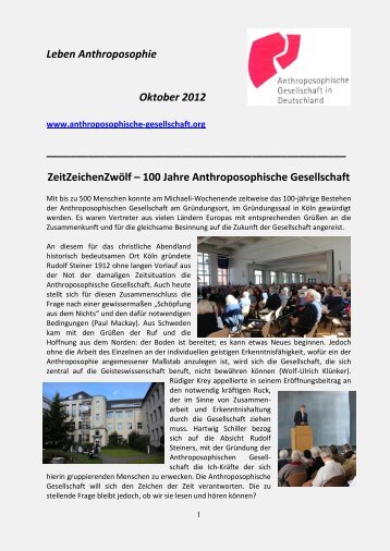 ZeitZeichenZwölf - Anthroposophische Gesellschaft in Deutschland