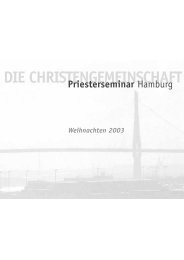 Weihnachten 2003 DIE CHRISTENGEMEINSCHAFT Priesterseminar