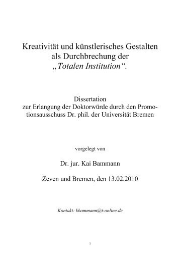 „Totalen Institution“. - E-LIB - Universität Bremen