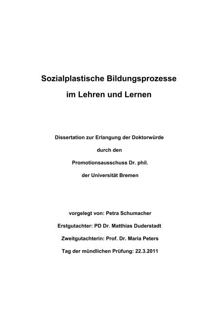 Sozialplastische Bildungsprozesse Im Lehren Und Lernen Petra