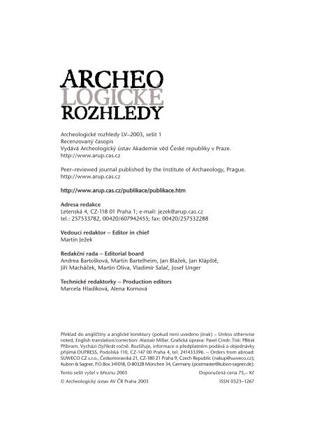 2003_1 - Archeologický ústav AV ČR