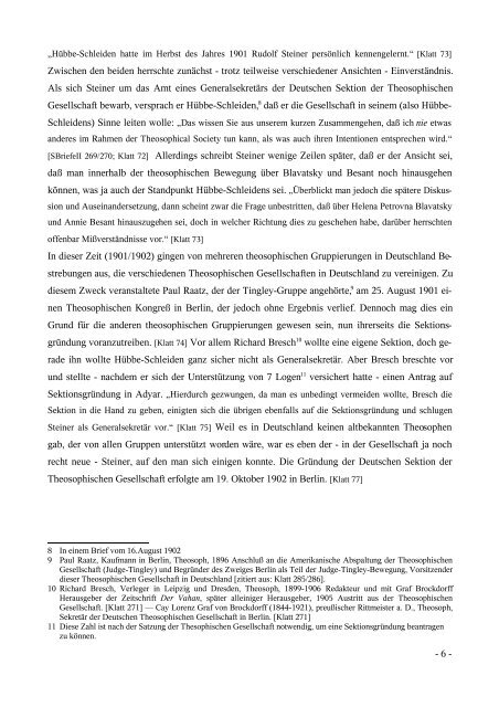 Rudolf Steiner, die Theosophische Gesellschaft und die Gründung ...