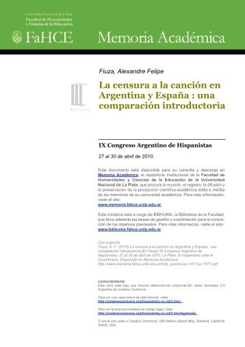 La censura a la canción en Argentina y España - Memoria ...