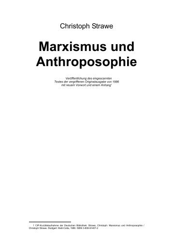 Marxismus und Anthroposophie - Institut für soziale Gegenwartsfragen
