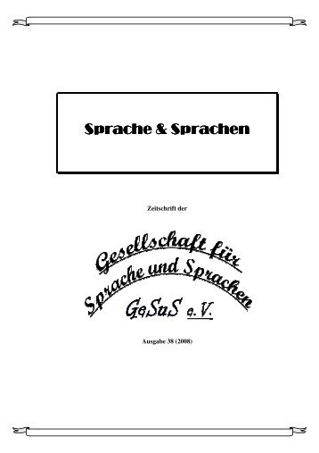 Sprache & Spr Sprache & Sprachen - GeSuS eV