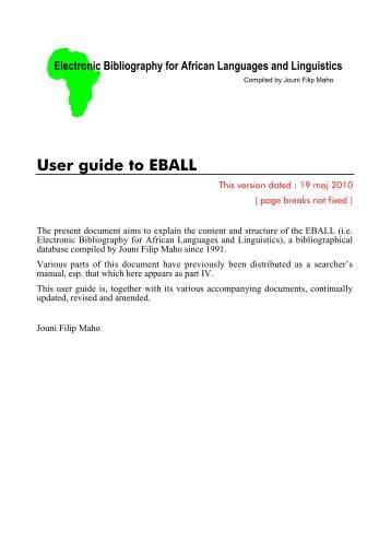 User guide to EBALL - Glocalnet
