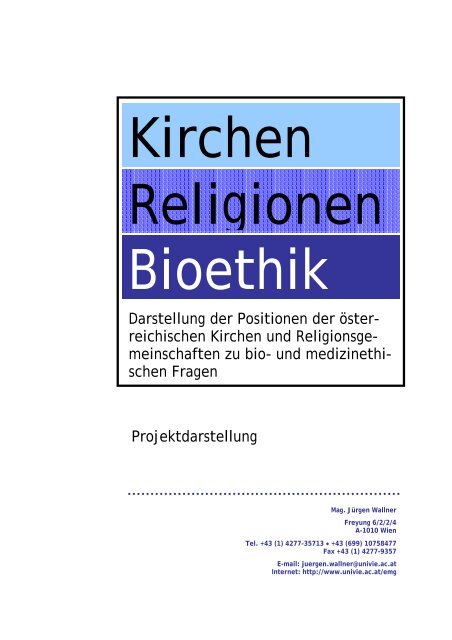 Kirchen, Religionen, Bioethik - Freie Christengemeinde