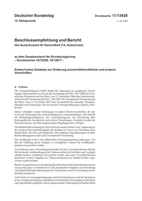 Beschlussempfehlung und Bericht - Deutscher Bundestag