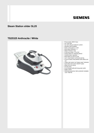 Steam Station slider SL25 TS25325 Anthracite / White