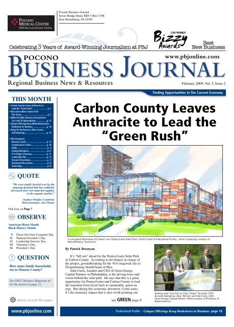Carbon County Leaves Anthracite to Lead the - Pocono Business ...