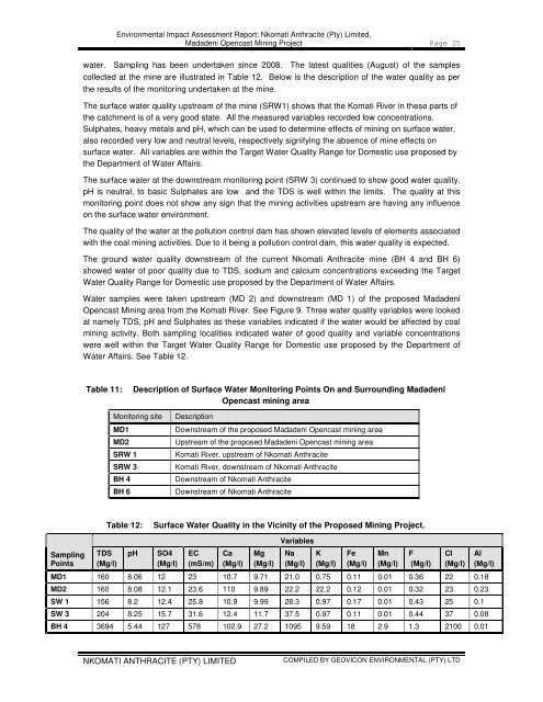 NKOMATI ANTHRACITE (PTY) LIMITED - Sentula Mining