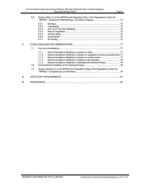 NKOMATI ANTHRACITE (PTY) LIMITED - Sentula Mining