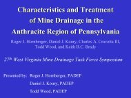 Characteristics & Treatment of Mine Drainage in the Anthracite ...