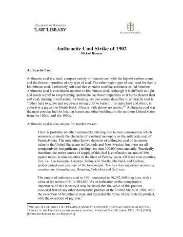 Anthracite Coal Strike of 1902 - The Clarence Darrow Collection