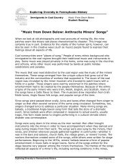 “Music from Down Below: Anthracite Miners' Songs”