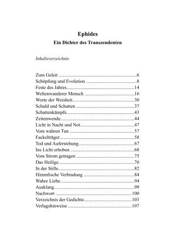 Inhaltsverzeichnis - Ephides ....pdf - Hans Dienstknecht
