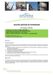 master gestion de patrimoine - Université Paris-Dauphine