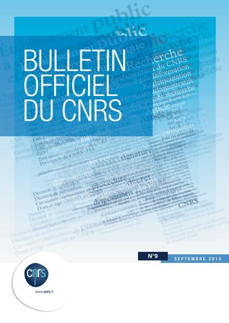 Septembre 2012 [pdf] - Accueil - CNRS