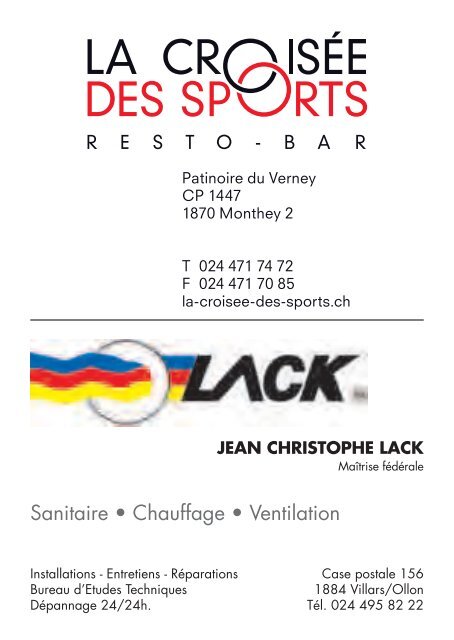 Livret de fête - International Chablais Hockey Trophy