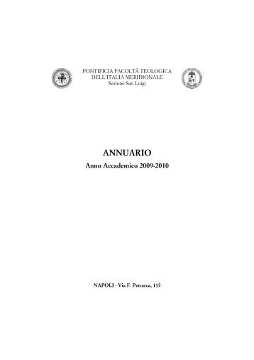 ANNUARIO Anno Accademico 2009-2010 - News dalla Facoltà