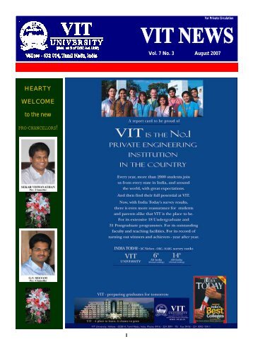 HEARTY WELCOME to the new - Vellore Institute of Technology