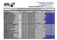 SPRECHSTUNDENLISTE für das Schuljahr 2012/13