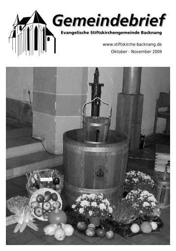 Oktober - November 2009 - Evangelische Stiftskirchengemeinde ...