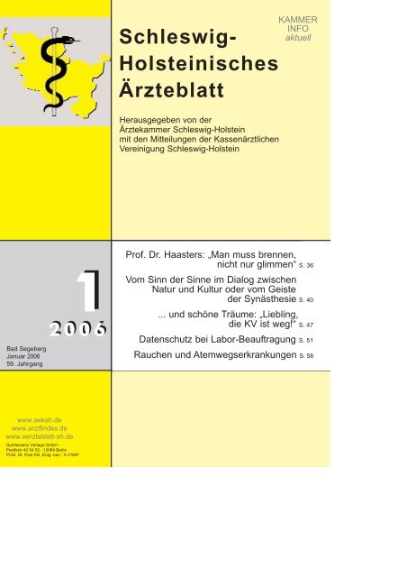 Holsteinisches Ärzteblatt - Ärztekammer Schleswig-Holstein