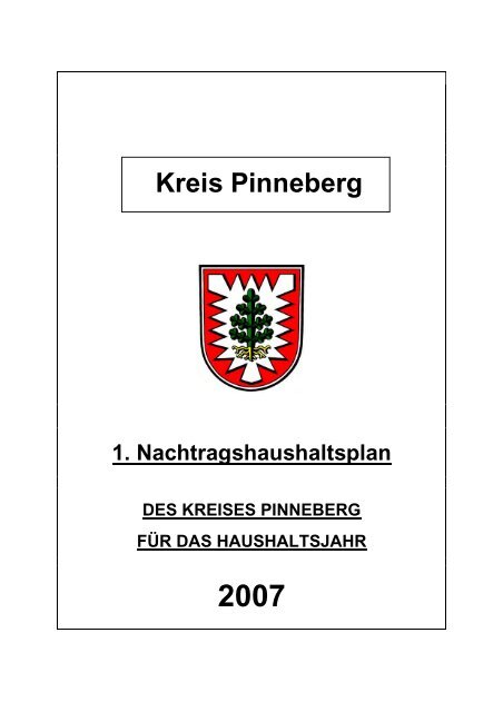 1. Nachtragshaushaltsplan 2007 - Kreis Pinneberg