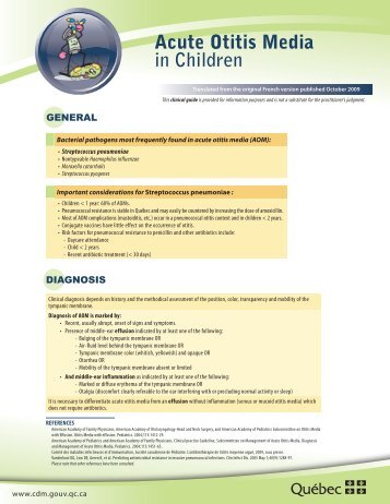 Acute Otitis Media in Children - INESSS