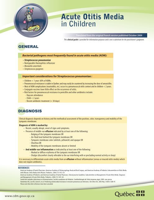 Diagnosis, Natural History, and Late Effects of Otitis Media with