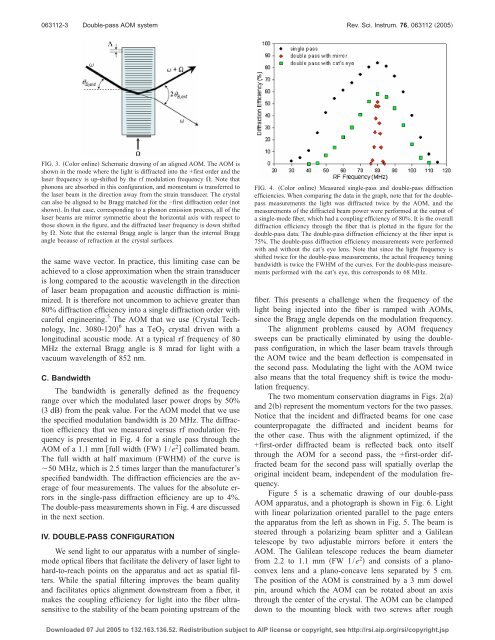 Double-pass acousto-optic modulator system - National Institute of ...