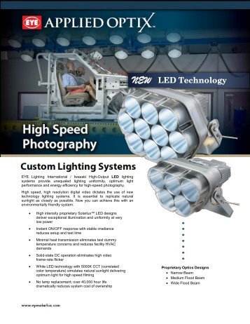 New LED High Speed Lighting Systems - EYE Applied Optics