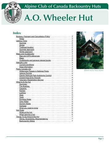 A.O. Wheeler Hut - The Alpine Club of Canada