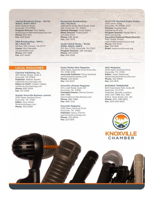 Knoxville Area Media Contacts - Knoxville Chamber