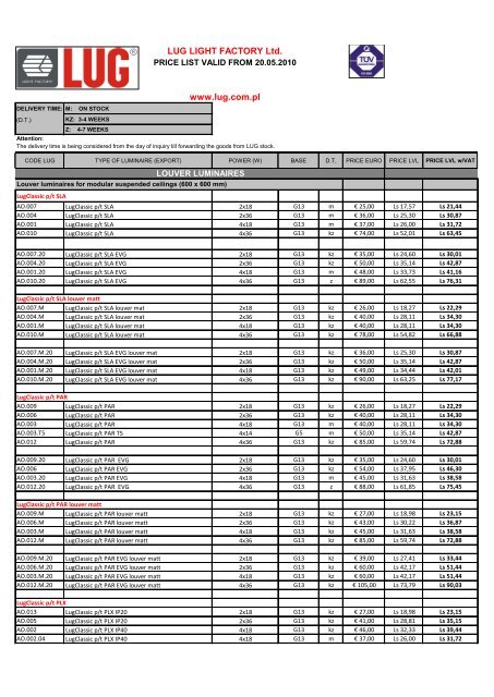www.lug.com.pl LUG LIGHT FACTORY Ltd.