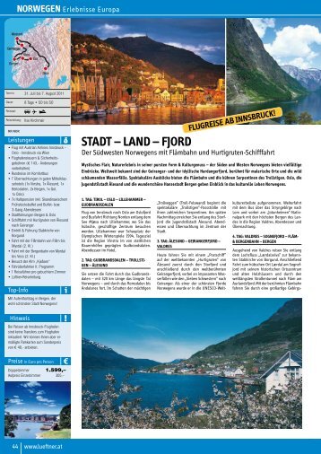 stADt – lAnD – fjOrD - Lüftner