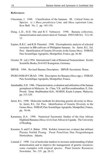 Banana cultivar names and synonyms in Southeast Asia - Bioversity ...