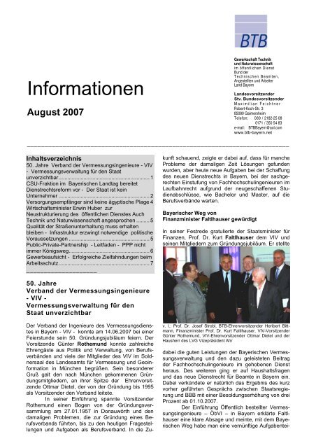August 07 Verband Der Ingenieur Beamten In Bayern Ev