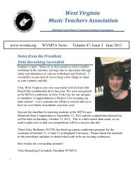 June 2012 Newsletter - West Virginia Music Teachers Association
