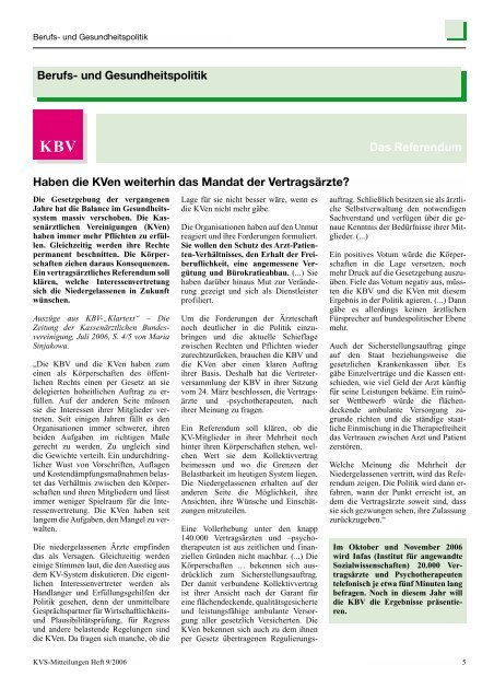 Editorial Informationen - Kassenärztliche Vereinigung Sachsen