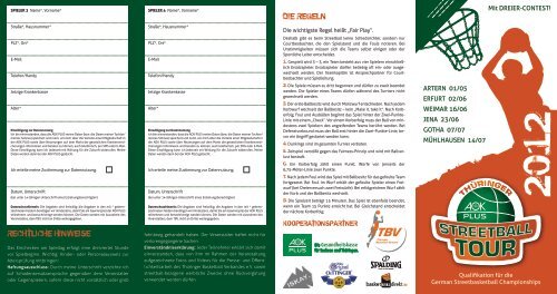 Zum Flyer der Thüringer AOK PLUS Streetball Tour