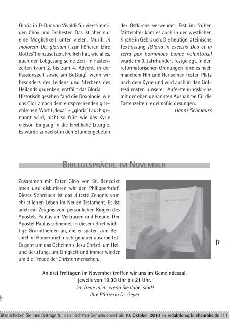 Kirchenrabe GEMEINDEBRIEF DER EVANG. - Auferstehungskirche