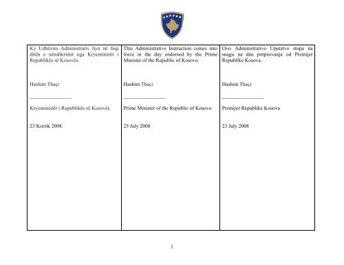 Republika e Kosovës - Zyra e Kryeministrit